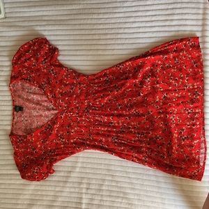 Red floral extra small dress